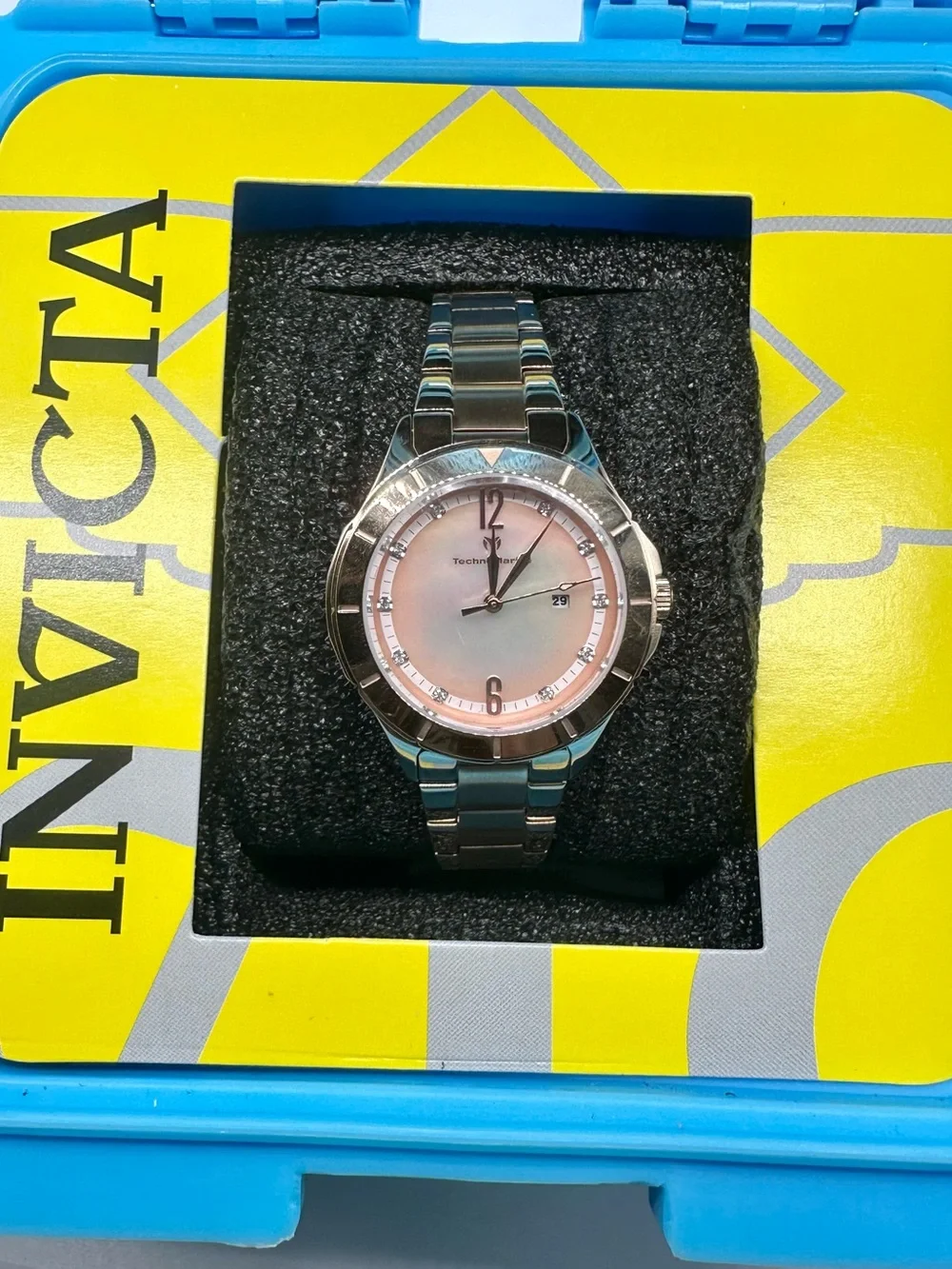 NEW Technomarine Gold Luna Tides Watch Mother of Pearl Dial 33mm TM-825001